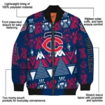 custom minnesota twins pyramid shapes navy bomber jacket best selling