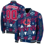 custom minnesota twins pyramid shapes navy varsity jacket best selling