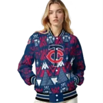 custom minnesota twins pyramid shapes navy varsity jacket best selling