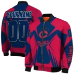 custom minnesota twins spider mark navy bomber jacket best selling