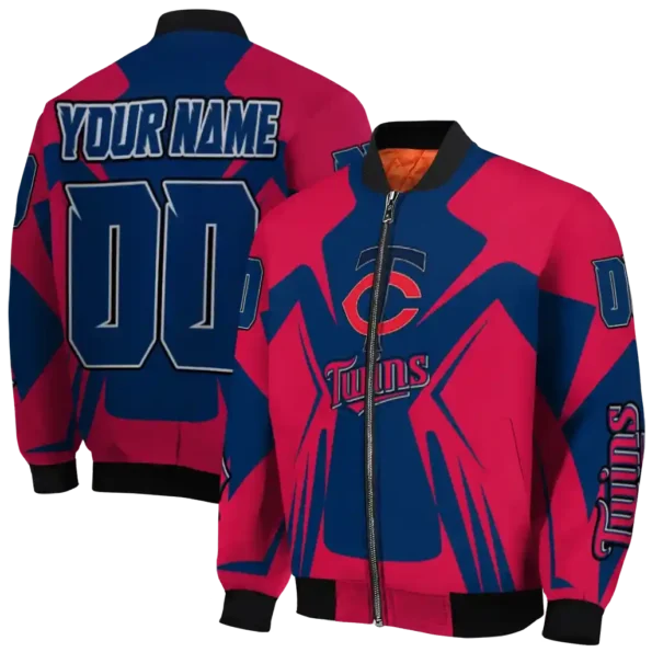 custom minnesota twins spider mark navy bomber jacket fashion forward