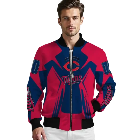 custom minnesota twins spider mark navy bomber jacket high quality