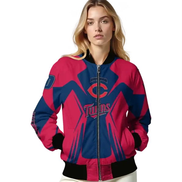 custom minnesota twins spider mark navy bomber jacket latest model