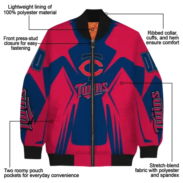 custom minnesota twins spider mark navy bomber jacket new arrival
