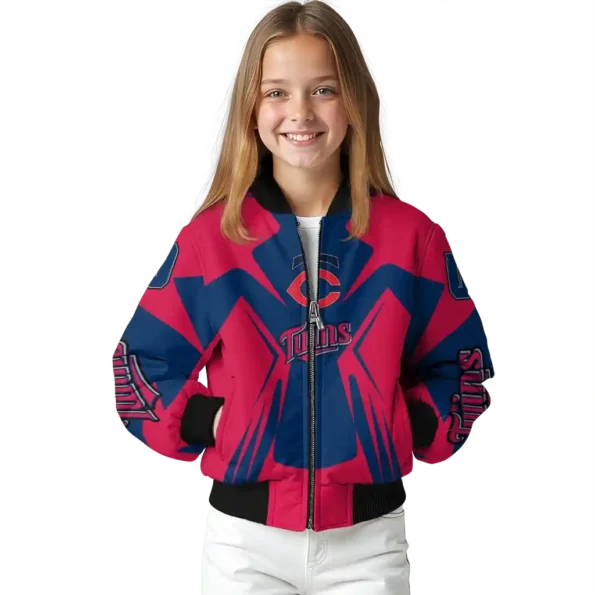custom minnesota twins spider mark navy bomber jacket top rated