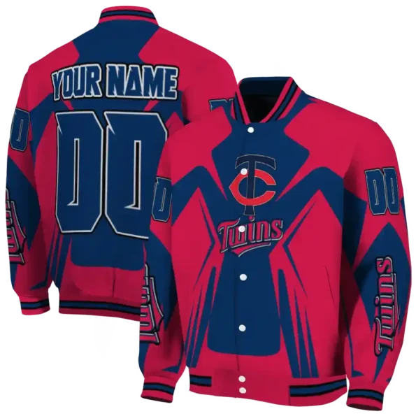custom minnesota twins spider mark navy varsity jacket fashion forward