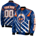 custom new york mets chevron angles blue bomber jacket best selling