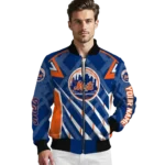 custom new york mets chevron angles blue bomber jacket best selling
