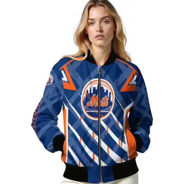 custom new york mets chevron angles blue bomber jacket latest model