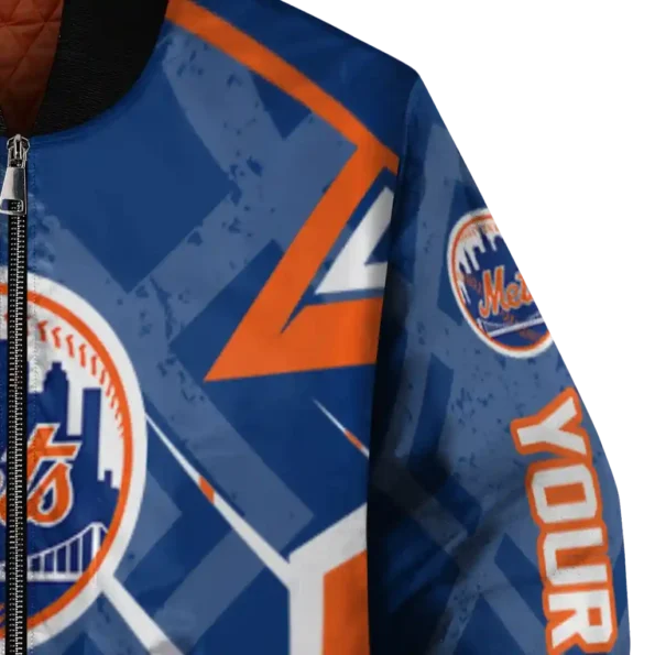 custom new york mets chevron angles blue bomber jacket premium grade