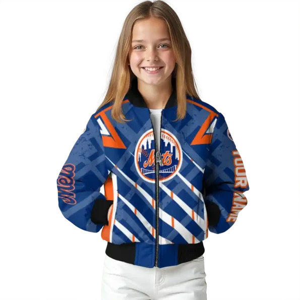 custom new york mets chevron angles blue bomber jacket top rated