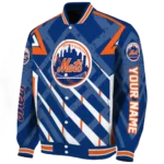 custom new york mets chevron angles blue varsity jacket best selling