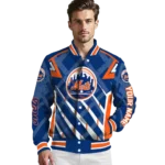 custom new york mets chevron angles blue varsity jacket best selling