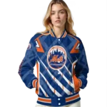 custom new york mets chevron angles blue varsity jacket best selling