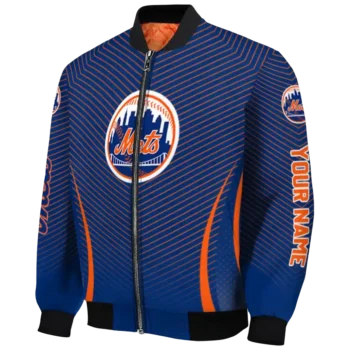 custom new york mets chevron arrow blue bomber jacket best selling