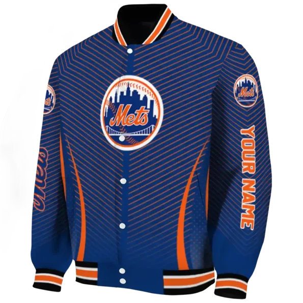 custom new york mets chevron arrow blue varsity jacket best selling