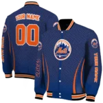 custom new york mets chevron arrow blue varsity jacket best selling
