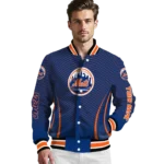 custom new york mets chevron arrow blue varsity jacket best selling