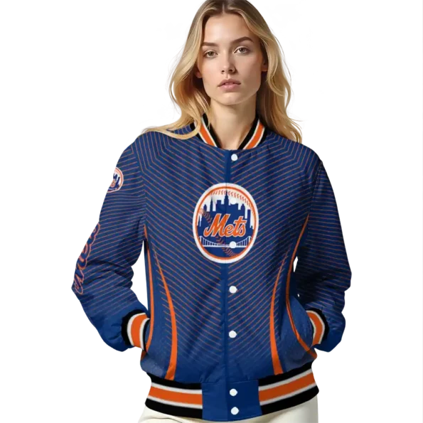custom new york mets chevron arrow blue varsity jacket latest model