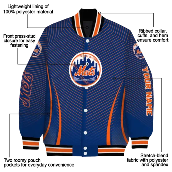 custom new york mets chevron arrow blue varsity jacket new arrival