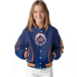 custom new york mets chevron arrow blue varsity jacket best selling