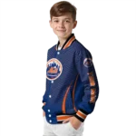 custom new york mets chevron arrow blue varsity jacket best selling