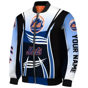custom new york mets mesh effect blue black bomber jacket best selling