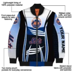 custom new york mets mesh effect blue black bomber jacket best selling