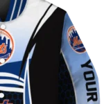 custom new york mets mesh effect blue black varsity jacket best selling