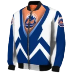 custom new york mets v stripes blue white bomber jacket best selling