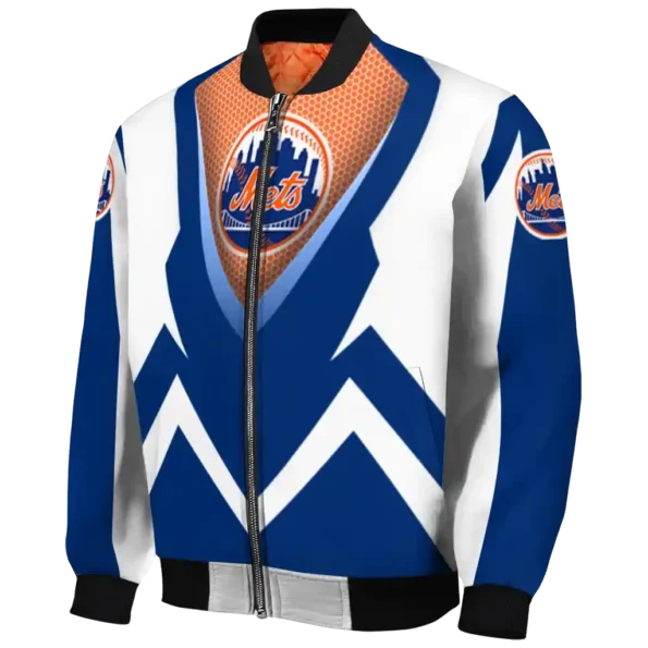 custom new york mets v stripes blue white bomber jacket best selling