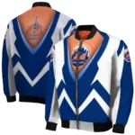 custom new york mets v stripes blue white bomber jacket best selling