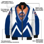 custom new york mets v stripes blue white bomber jacket best selling
