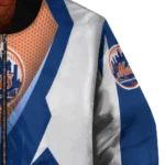 custom new york mets v stripes blue white bomber jacket best selling