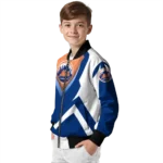 custom new york mets v stripes blue white bomber jacket best selling