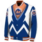 custom new york mets v stripes blue white varsity jacket best selling