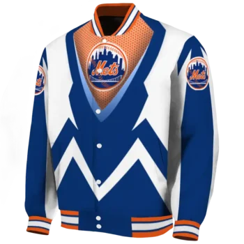 custom new york mets v stripes blue white varsity jacket best selling