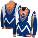 custom new york mets v stripes blue white varsity jacket best selling