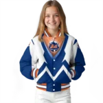 custom new york mets v stripes blue white varsity jacket best selling