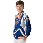 custom new york mets v stripes blue white varsity jacket best selling