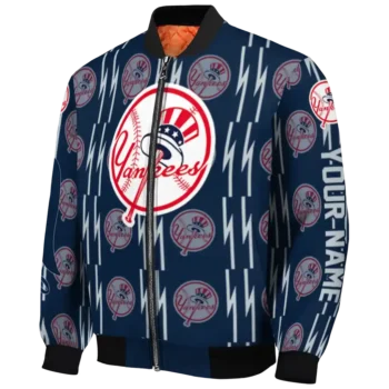custom new york yankees bolt stripe navy bomber jacket best selling