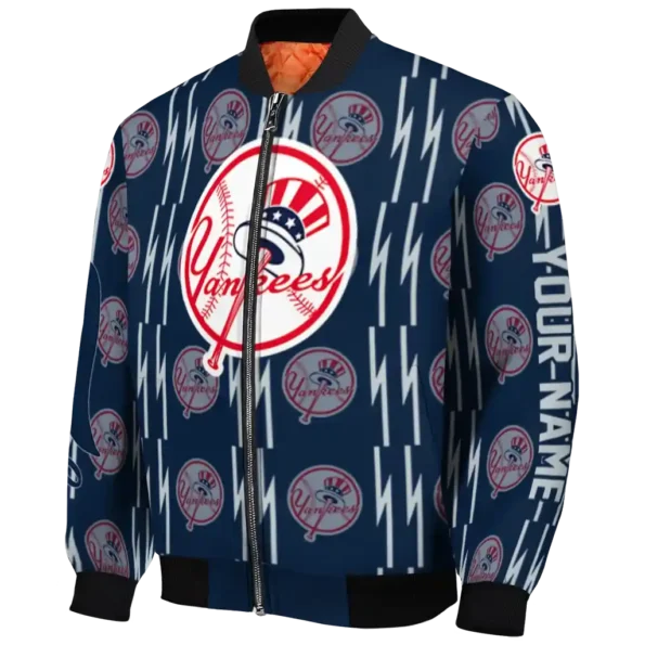 custom new york yankees bolt stripe navy bomber jacket best selling