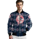 custom new york yankees bolt stripe navy bomber jacket best selling