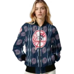 custom new york yankees bolt stripe navy bomber jacket best selling