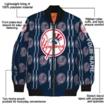 custom new york yankees bolt stripe navy bomber jacket best selling