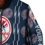 custom new york yankees bolt stripe navy bomber jacket best selling