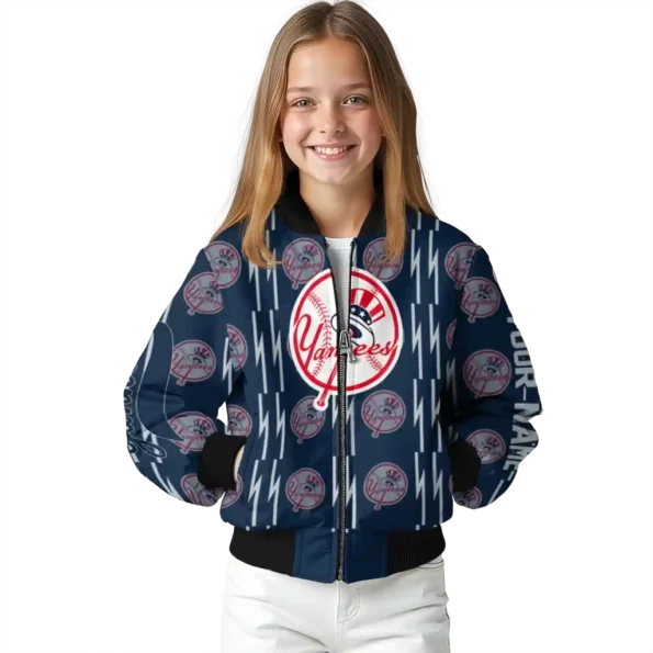 custom new york yankees bolt stripe navy bomber jacket top rated