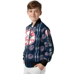 custom new york yankees bolt stripe navy bomber jacket best selling