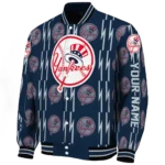 custom new york yankees bolt stripe navy varsity jacket best selling