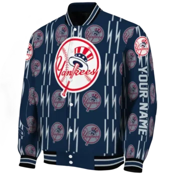 custom new york yankees bolt stripe navy varsity jacket best selling